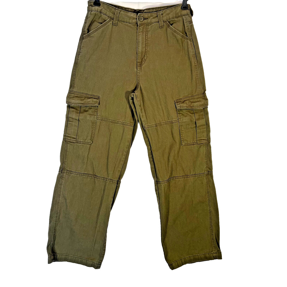 Divided Cargo Jeans Womens Size 4 Army Green Barrel Wide Leg